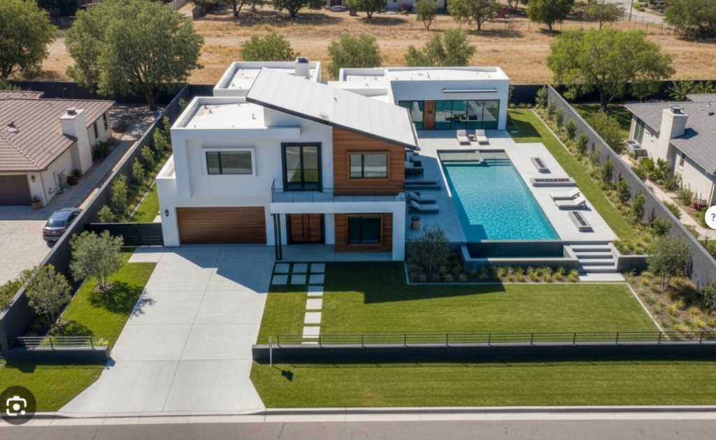 Premium modern house exterior at dusk