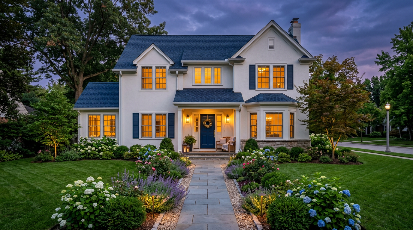 Cute cosy house exterior